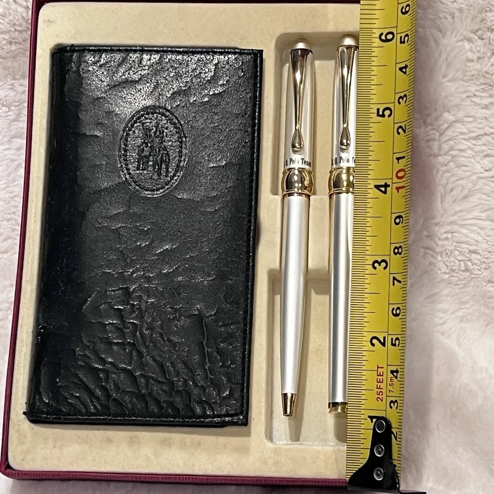 Vintage Silver & Gold Pen Set With Calculator And Ruler - Calculator Not Working